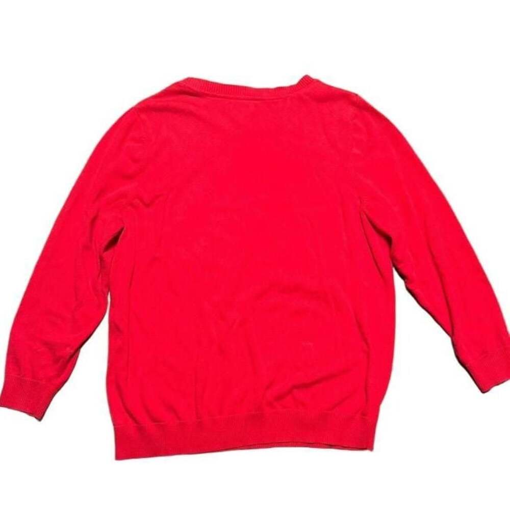 Kim Rogers Red Christmas Reindeer Long Sleeve Sweater Size 1X - Picture 2 of 2